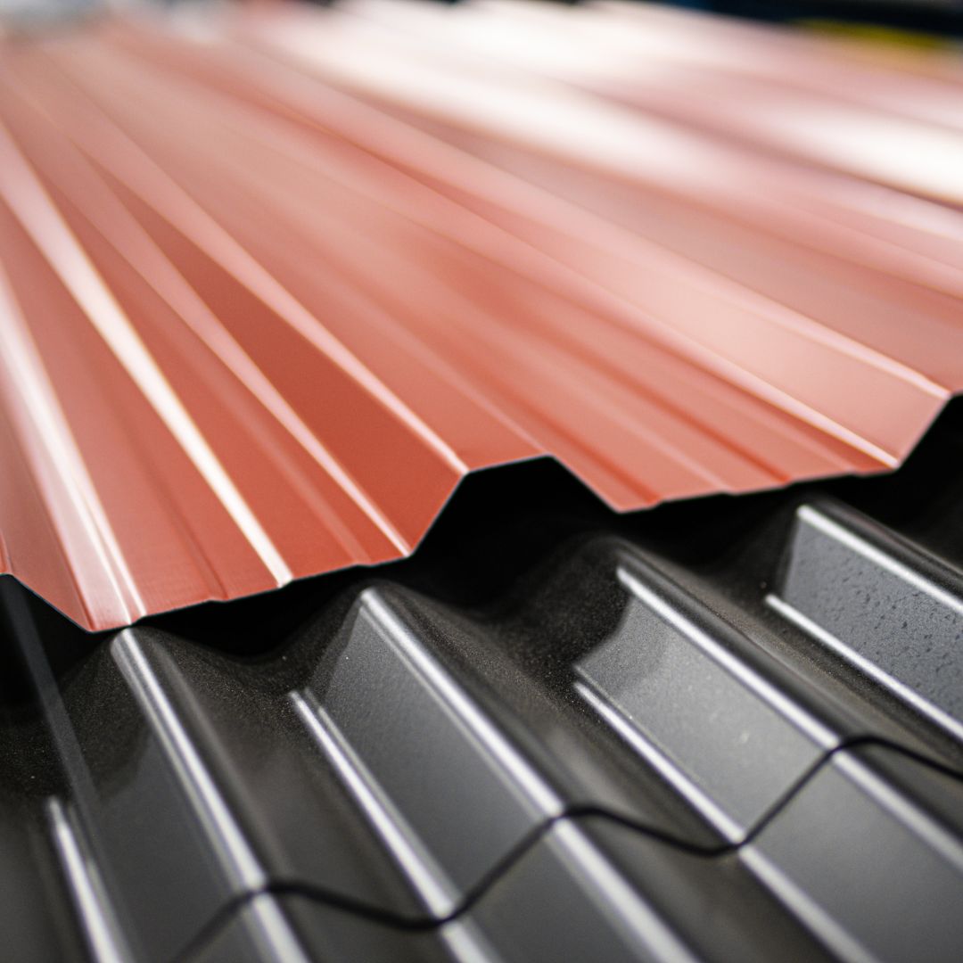 Red and black metal roof sheets