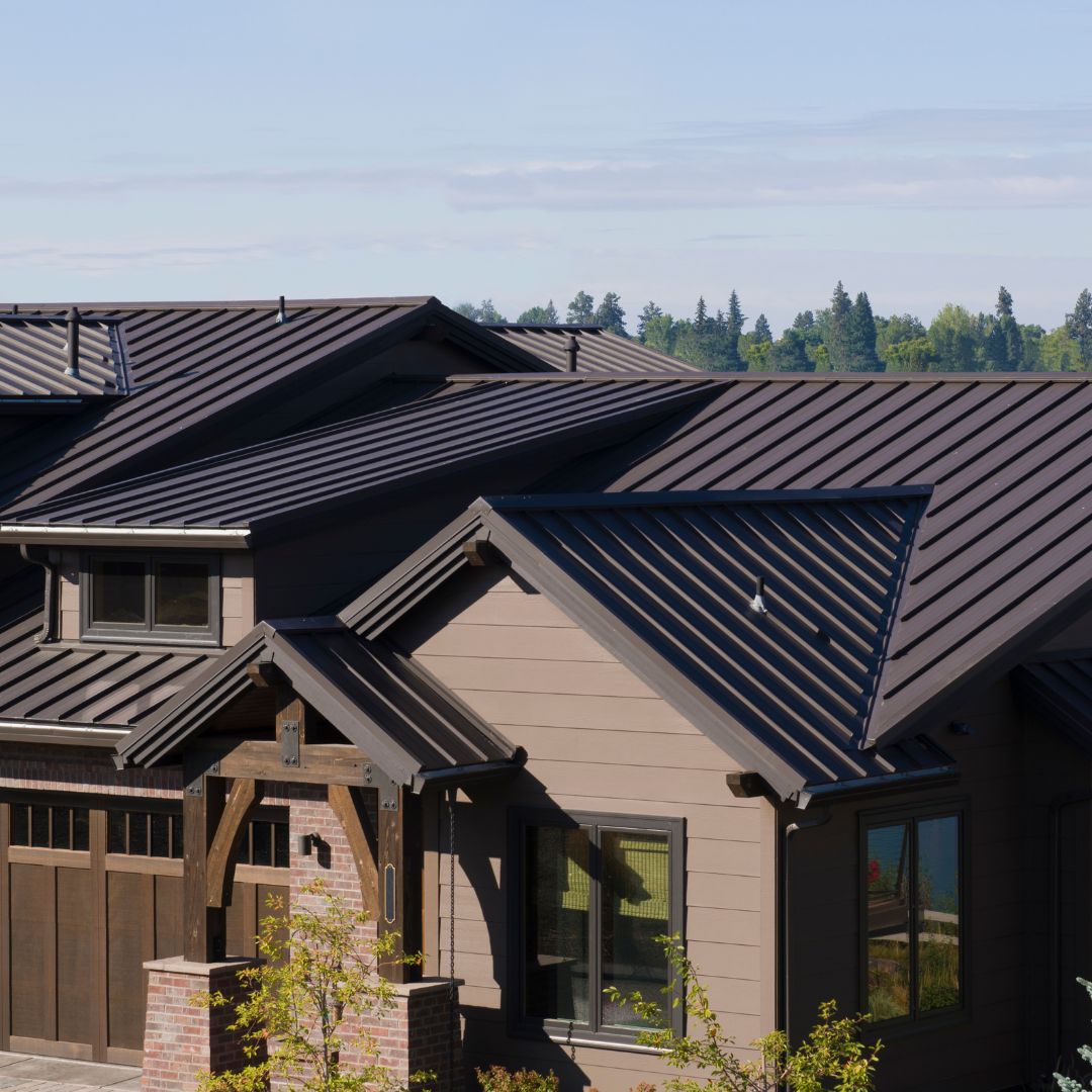 Home with metal roof