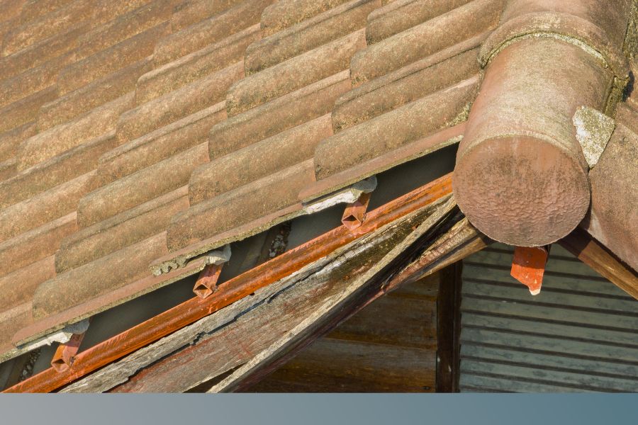 A damaged roof