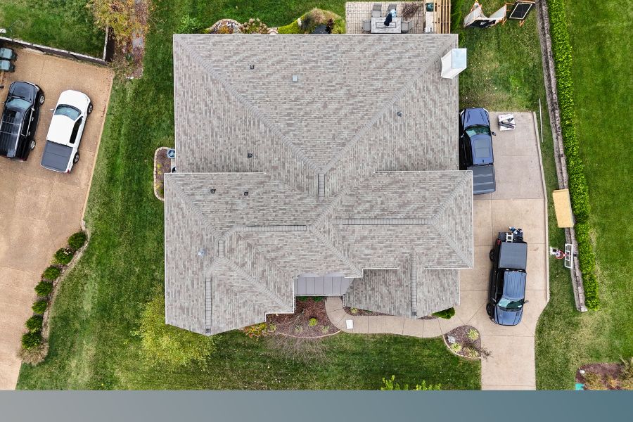 Bird's-eye view of a house