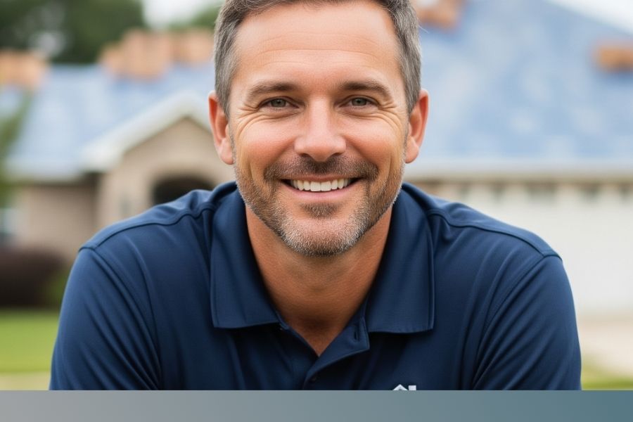 A friendly and trustworthy roofing contractor from Sparks Roofing in a company polo, representing local expertise in Greenbrier, TN.
