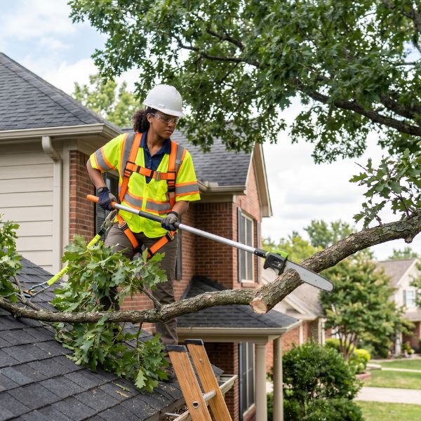 woman tree trimming