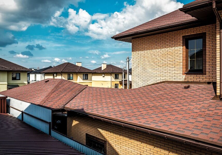 side view of roof gutters